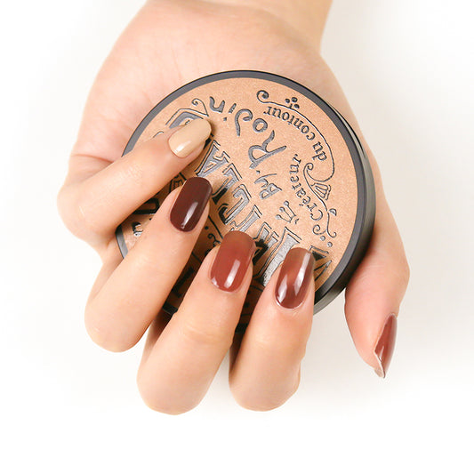 Set de 20 stickers de gel semicurado Coffee Capuccino tonos nude y café