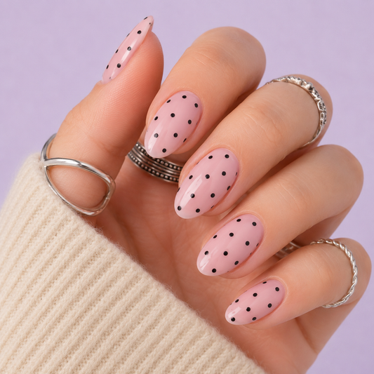 Polka Dot 🖤 | Uñas de gel